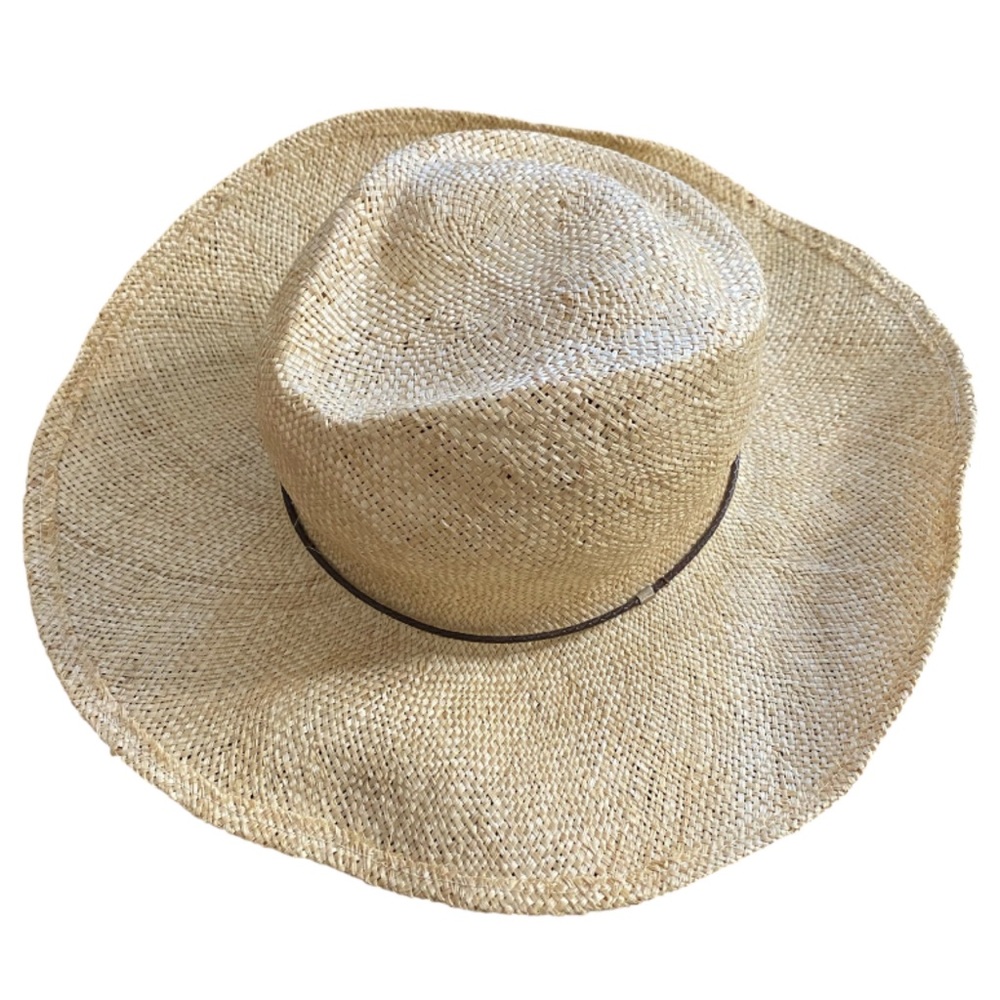 Gladys Tamez Millinery Reid Straw Hat Panama Natural Small Leather Band Boho